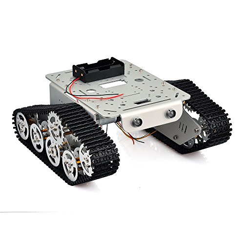 KOOKYE Robot Smart Car Platform Metal Stainless Steel Chassis Speed Encoder Motor 9V with Crawler for Arduino Raspberry Pi DIY